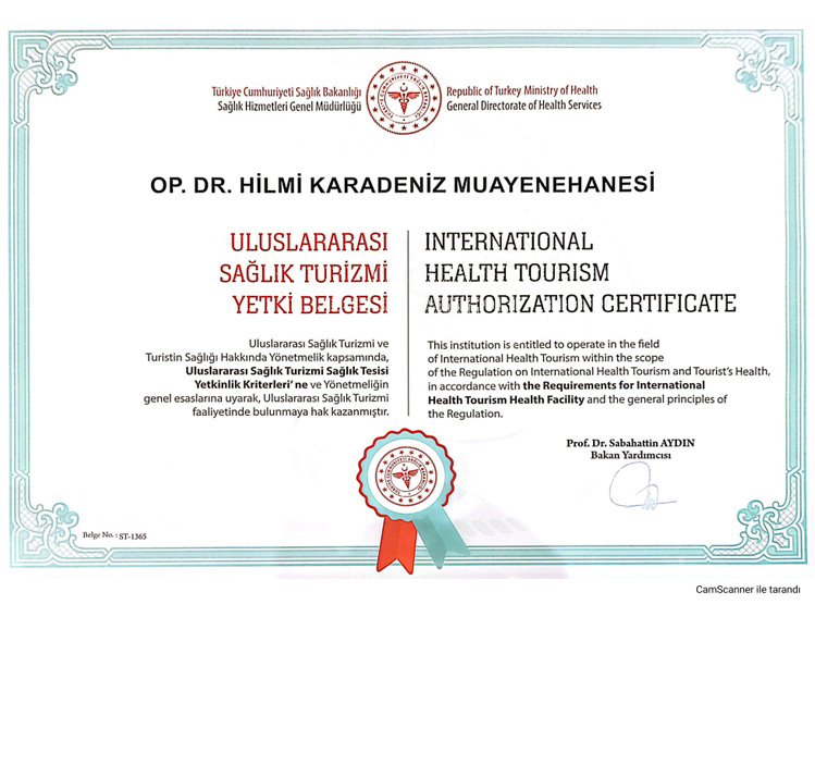 Uluslararası Sağlık Turizmi Yetki Belgesi